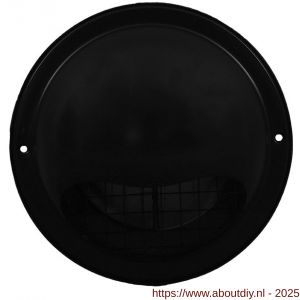 Nedco ventilatie stalen bolrooster met terugslagklep met grofmazig gaas diameter 150 mm zwart - A24001393 - afbeelding 3