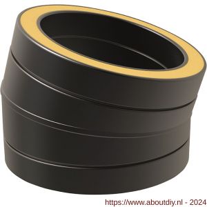 Nedco rookgasafvoer dubbelwandig diameter 80 mm bocht 15 graden zwart - A24000157 - afbeelding 1