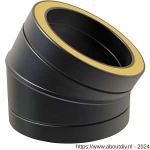 Nedco rookgasafvoer dubbelwandig diameter 80 mm bocht 30 graden zwart - A24000158 - afbeelding 1