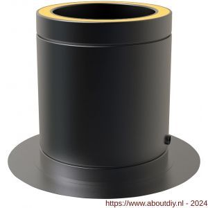 Nedco rookgasafvoer dubbelwandig 80 mm vloerondersteuning met drain RAL 9004 - A24000536 - afbeelding 1