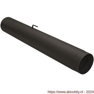 Nedco rookgasafvoer zwart staal 2 mm 130 mm pijp 100 cm met klep met condensring - A24000900 - afbeelding 1