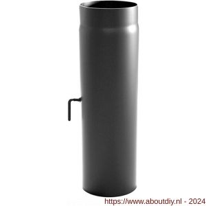 Nedco rookgasafvoer zwart staal 2 mm 130 mm pijp 100 cm met klep - A24000903 - afbeelding 1