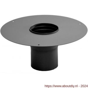 Nedco rookgasafvoer zwart staal 2 mm 150 mm afdekplaat met nisbus 20 cm - A24000910 - afbeelding 1