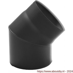 Nedco rookgasafvoer zwart staal 2 mm 150 mm bocht 45 graden - A24000912 - afbeelding 1