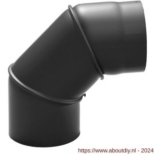 Nedco rookgasafvoer zwart staal 2 mm 150 mm bocht 90 graden verstelbaar - A24000915 - afbeelding 1