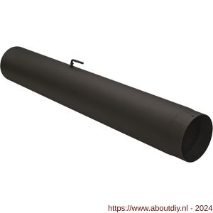 Nedco rookgasafvoer zwart staal 2 mm 150 mm pijp 100 cm met klep met condensring - A24000919 - afbeelding 1