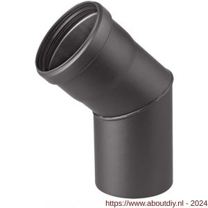 Nedco rookgasafvoer pelletkachel diameter 80 mm bocht 45 graden zwart - A24000821 - afbeelding 1