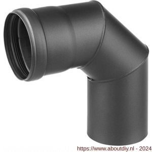 Nedco rookgasafvoer pelletkachel diameter 80 mm bocht 90 graden zwart - A24000823 - afbeelding 1