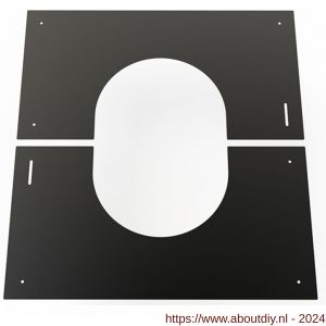 Nedco rookgasafvoer dubbelwandig diameter 80 mm centreerplaat 0-30 graden zwart - A24000397 - afbeelding 1