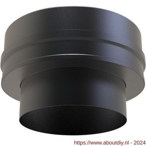 Nedco rookgasafvoer dubbelwandig diameter 80 mm aansluitstuk vlak zwart - A24000824 - afbeelding 1