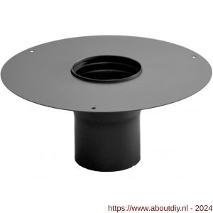 Nedco rookgasafvoer zwart staal 2 mm 130 mm afdekplaat met nisbus 20 cm - A24000892 - afbeelding 1