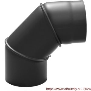 Nedco rookgasafvoer zwart staal 2 mm 130 mm bocht 90 graden verstelbaar - A24000897 - afbeelding 1