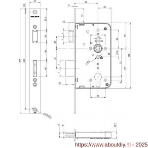 Lips deurslot PC-uitsparing ter vervanging van type 1232 1232V240017T2760 - A19500618 - afbeelding 2