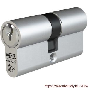Nemef dubbele Europrofielcilinder 132/9P 3 sleutels 10+20 mm verlengd gelijksluitend BW - A19500089 - afbeelding 1