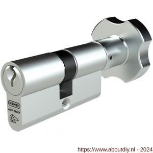 Nemef dubbele Europrofielknopcilinder 133/9P 3 sleutels knop 20 mm verlengd gelijksluitend BW - A19500146 - afbeelding 1