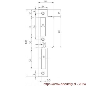 Nemef sluitplaat P 7200/17/T DR draairichting 1+3 bulk per 10 - A19501984 - afbeelding 1