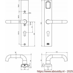 Nemef deurbeslag 7360/01-72 mm Radaris Evolution 600 serie - A19501020 - afbeelding 2
