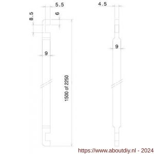 Nemef staaf vierkant 9 mm staaf 1-150 cm bulk per 10 - A19502226 - afbeelding 2