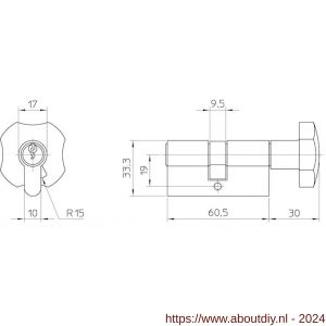 Nemef Knop profielcilinder 115 Corvus GHS - A19500135 - afbeelding 2