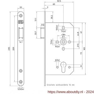Nemef cilinderloopslot 649/37-60 DR draairichting 1+3 - A19500758 - afbeelding 2