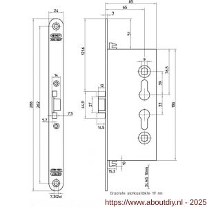 Nemef deurslot 1729/21-65 bulk per 25 - A19500760 - afbeelding 2