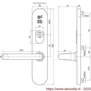 Nemef veiligheidsbeslag F1 Comforte kruk-kruk AK 3577/01-72 mm F1 antikerntrek - A19502602 - afbeelding 2