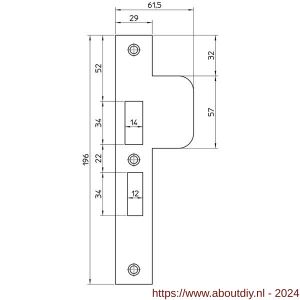 Nemef sluitplaat verlengde lip VP 4119/17/T DR draairichting 1+3 bulk per 10 - A19501882 - afbeelding 2