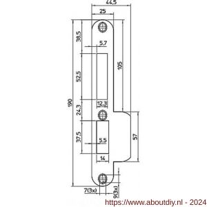 Nemef middensluitplaat P 4910/12/U DR draairichting 2+4 bulk per 10 - A19502028 - afbeelding 2