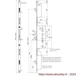 Nemef Comforte EasyExit achterdeur 4928/11-65 mm 20x1950 mm links loopfunctie dagschoot krukvrijloop - A19501340 - afbeelding 2