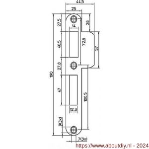 Nemef middensluitplaat P 4920/12/U DR draairichting 1+3 bulk per 10 - A19502029 - afbeelding 2