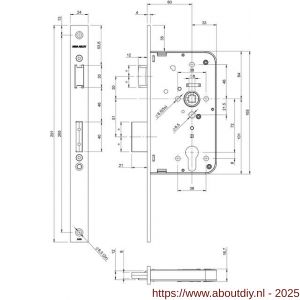 Assa Abloy vervangingsslot PC-uitsparing ter vervanging van type EC2111 EC211V242217T25 - A19500596 - afbeelding 2