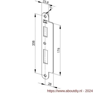 Abloy sluitplaat voor stompe deur met verlengde lip EA322-5 mm - A19501868 - afbeelding 2