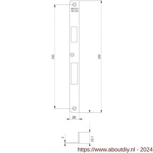 Abloy hoeksluitplaat voor opdekdeur EA323/1.3 - A19501866 - afbeelding 2