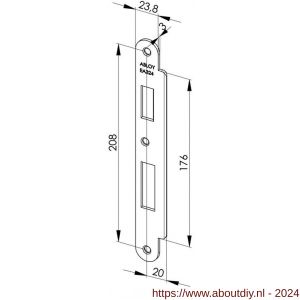 Abloy sluitplaat voor stompe deur korte lip EA324-8 mm - A19501932 - afbeelding 2