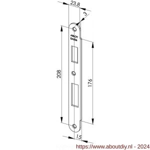 Abloy sluitplaat voor stompe deur korte lip EA326 - A19502056 - afbeelding 1