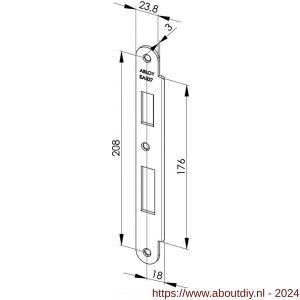 Abloy sluitplaat voor stompe deur korte lip EA327 - A19502057 - afbeelding 1