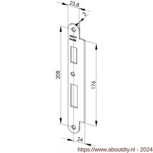 Abloy sluitplaat voor stompe deur korte lip EA328 - A19502058 - afbeelding 1