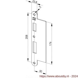 Abloy sluitplaat voor stompe deur verlengde lip EA329 - A19502059 - afbeelding 1
