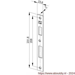 Abloy sluitplaat voor stompe deur EA330 - A19502060 - afbeelding 2