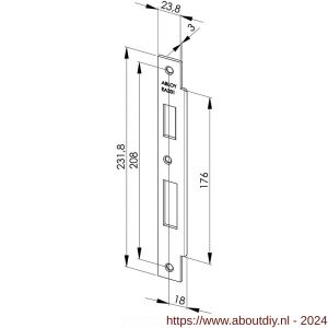 Abloy sluitplaat voor stompe deur korte lip EA331 - A19502061 - afbeelding 1
