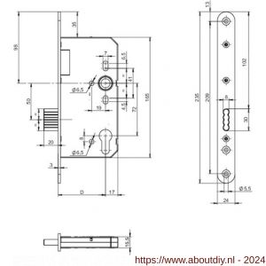 Assa Abloy cilinder insteek kastslot N1006000X12000L - A19500727 - afbeelding 2