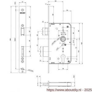 Lips deurslot PC-uitsparing ter vervanging van type 2071 en 2074 247417T2760 - A19500620 - afbeelding 2