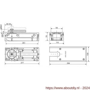 Assa Abloy Cam-Motion vloerveer EN 2-4 DC477-------105 - A19502305 - afbeelding 2