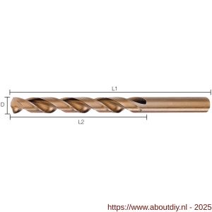 Labor AK000890 metaalboor DIN 338 HSS-Co Cobalt 5 % 8.9x81/125 mm 5 stuks koker - A50304660 - afbeelding 1