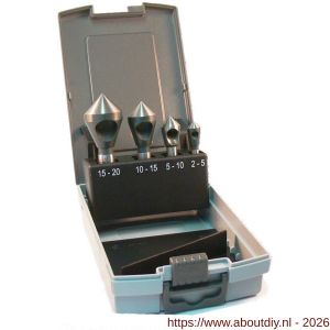 Labor KA300600 verzinkboor met gat set HSS-G geslepen 4 delig kunststof 2-5/5-10/10-15/15-20 mm - A50304968 - afbeelding 1