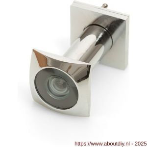Dulimex DX DRS 220B deurspion vierkant model 200 graden diameter 16 mm deurdikte 40-65 mm met afsluitklepje massief messing verchroomd - A30204953 - afbeelding 1