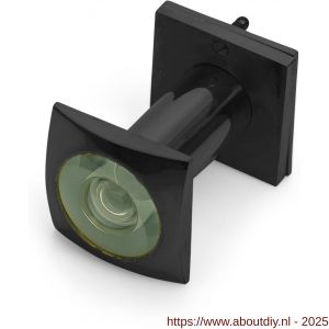 Dulimex DX DRS 223B deurspion vierkant model 200 graden diameter 16 mm deurdikte 40-65 mm met afsluitklepje massief messing zwart - A30204968 - afbeelding 1