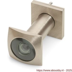 Dulimex DX DRS 226B deurspion vierkant model 200 graden diameter 16 mm deurdikte 40-65 mm met afsluitklepje massief messing RVS finish - A30204955 - afbeelding 1