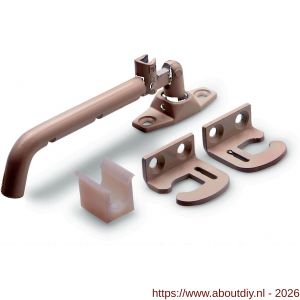 Dulimex DX KSH 86L SET verstelbare kierstandhouder met veiligheidssluiting met sluithaken (type SH 861B en SH 862B) voor naar buitendraaiende deuren en ramen staal wit geepoxeerd - A30204042 - afbeelding 1