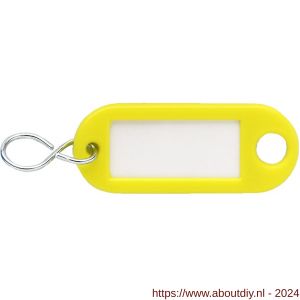 Dulimex DX 1000GE sleutellabel met ophangoog en S-haak kunststof geel zak 100 stuks - A30202049 - afbeelding 1